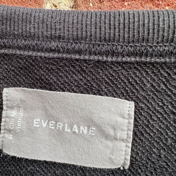 Everlane The Off-Duty Terry Crew sweatshirt black women's large - Picture 4 of 5